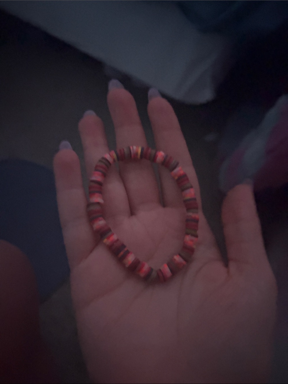 Multicolor Bead Stretch Bracelet - Pink & Coral